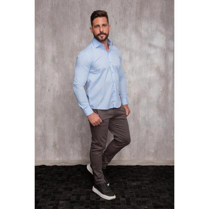 Imagem de Kit Camisa Social Masculina Manga Longa Slim 3 Peças