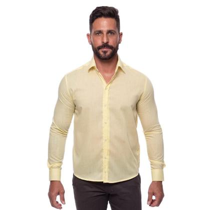 Imagem de Kit Camisa Social Masculina Manga Longa Slim 3 Peças