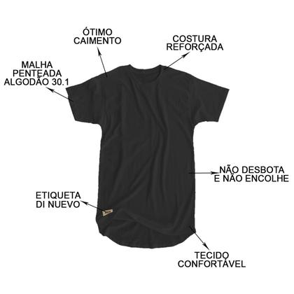 Imagem de Kit Camisas Longline Masculina Básica 4 Unidades
