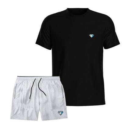 Imagem de Kit Camiseta Algodão Premium e Short Tactel Com Bolsos