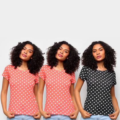 Imagem de Kit Camiseta Básicos Poá c/ 2 Peças Feminina