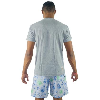 Imagem de Kit Camiseta Casual + Short Tactel Masculino Estampado Macio