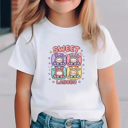 Imagem de Kit Camiseta Mãe e Filha Sweet Labu cor Branca  Look Família Estiloso
