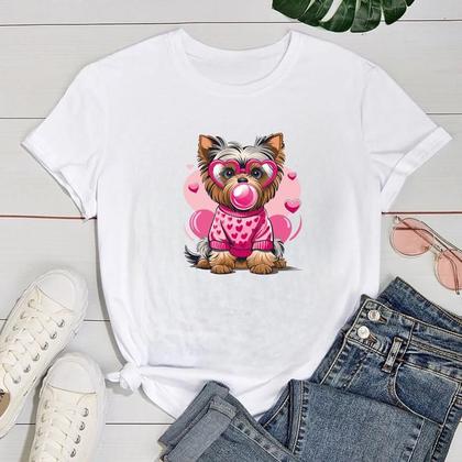 Imagem de Kit Camiseta Mãe e Filha York Chicle cor Branca Moda Mãe e Filha