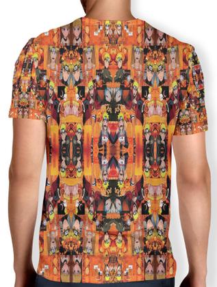 Imagem de Kit Camiseta + Short Masculino Adulto e Infantil Anime Naruto Shippuden Vintage Laranja Verão