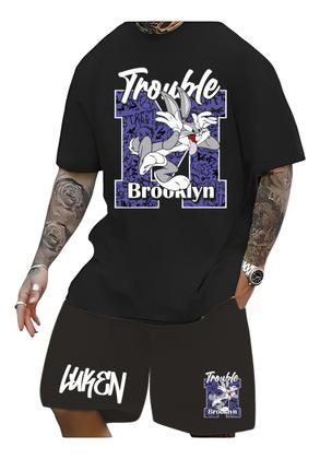 Imagem de Kit Camiseta + Short Moletom Conjunto Luken Brooklin Street