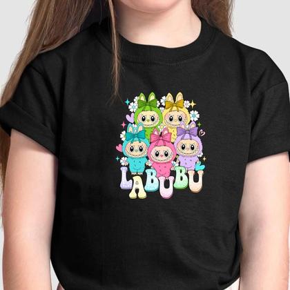Imagem de Kit Camiseta Turma Labu Mãe e Filha cor Preta Look Família Estiloso