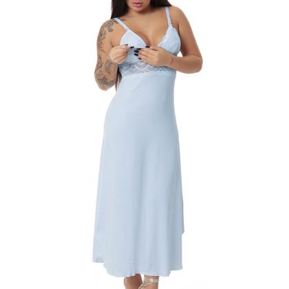 Imagem de Kit Camisola Longa de Amamentação com Robe Longo Maternidade