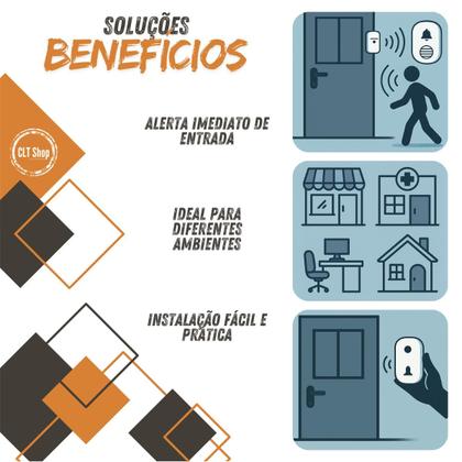 Imagem de Kit Campainha Sem Fio de Longo Alcance e Sensor de Presença