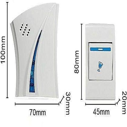 Imagem de Kit campainha sem fio dupla ate 100m com 36 toques digital led a pilha com 2 receptores e acionador 
