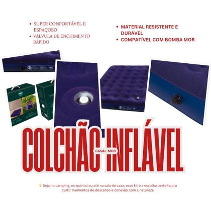 Imagem de Kit Camping MOR Completo: Barraca Iglu 4 Pessoas com Colchão Casal Inflável com Bomba de Ar Acoplada