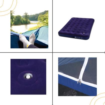 Imagem de Kit Camping MOR Completo: Barraca Iglu 4 Pessoas com Colchão Casal Inflável com Bomba de Ar Acoplada