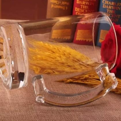 Imagem de Kit Caneca Chopp Campainha Chama Sino Vidro Premium Copo Vidro Cerveja 450Ml