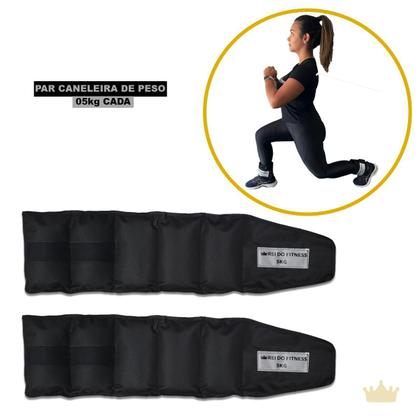 Imagem de Kit Caneleiras Peso 03 pares Tornozeleiras 2kg 3kg e 5kg