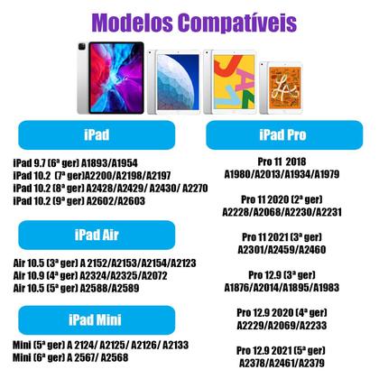Imagem de Kit Caneta C/ Palm Rejection + Capa p iPad 6 ª ger 9.7" Protetora com Espaço para caneta Anti Impacto Proteção Total Capinha Smart Case Robusta