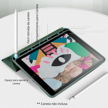 Imagem de Kit Caneta C/ Palm Rejection + Capa p iPad 6 ª ger 9.7" Protetora com Espaço para caneta Anti Impacto Proteção Total Capinha Smart Case Robusta