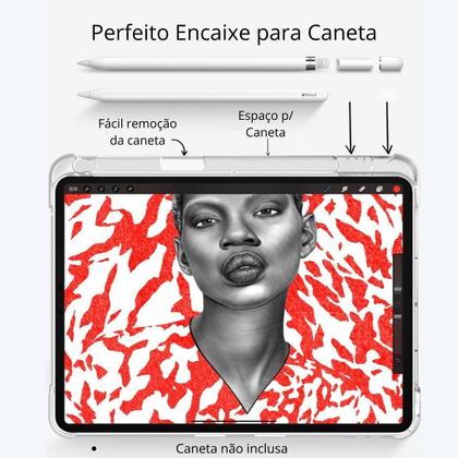 Imagem de Kit Caneta C Palm Rejection + Capa p iPad Air 5 / 4 ª geração 10.9" Protetora c Espaço p caneta Anti Impacto Proteção Total Capinha Smart Case Robusta