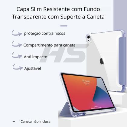 Imagem de Kit Caneta C Palm Rejection + Capa p iPad Air 5 / 4 ª geração 10.9" Protetora c Espaço p caneta Anti Impacto Proteção Total Capinha Smart Case Robusta