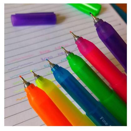 Imagem de Kit Caneta Fine Pen Colors Pastel e Neon 12 Cores - Faber Castell