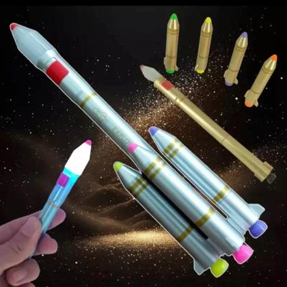 Imagem de Kit Caneta Foguete Com 4 Marcadores Cores
