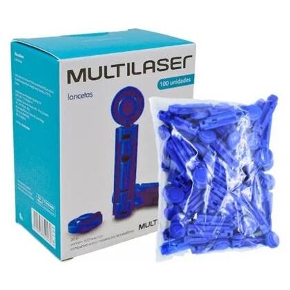 Imagem de Kit Caneta Lancetadora + 200 Lancetas 28g Glicocheck
