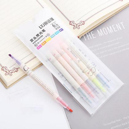 Imagem de Kit Caneta Marca Texto Neon com Ponta Dupla 6 Cores