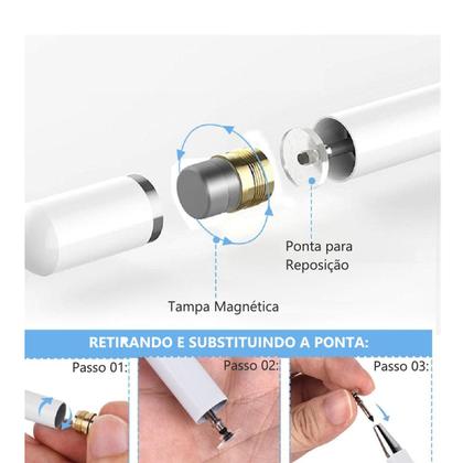 Imagem de Kit Caneta Pencil Touch P Tablet Universal com Luva Palm Rejection E Ponta