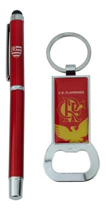 Imagem de Kit Caneta Roller Ball Chaveiro Abridor Garrafas - Flamengo