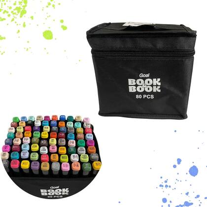 Imagem de Kit Canetas Marcador Para Colorir Com Ponta Dupla E 80 Cores