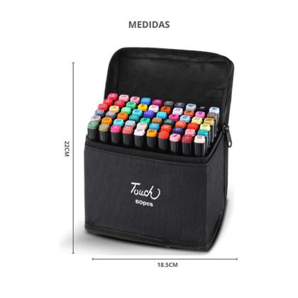 Imagem de Kit Canetas Marcador Touch 60 Cores Ponta Dupla Para Colorir