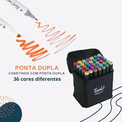 Imagem de Kit Canetinha 36 Cores Touch Ponta Dupla com Livro de Colorir Capa Dura Verde