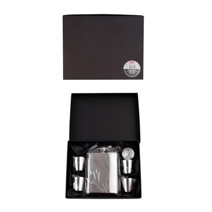 Imagem de Kit Cantil De Bolso Inox Copos Funil Portátil Premium 6 pçs