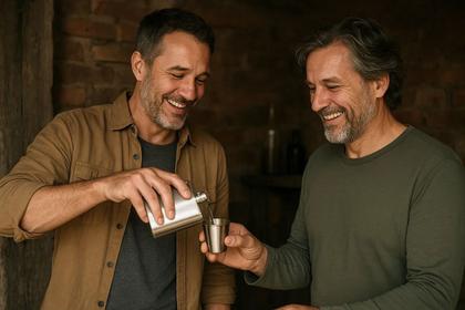 Imagem de Kit Cantil De Bolso Inox Copos Funil Portátil Premium 6 pçs