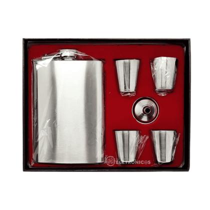 Imagem de Kit Cantil Porta Bebidas Mini Funil, Com 4 Copo Shot Presente Pai DY8840