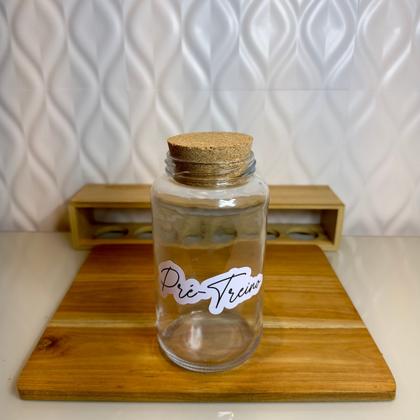 Imagem de Kit Cantinho do Café - 3 Potes de Vidro com Tampa de Cortiça + Adesivos- Armazenamento - Cozinha