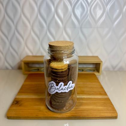 Imagem de Kit Cantinho do Café - 3 Potes de Vidro com Tampa de Cortiça + Adesivos- Armazenamento - Cozinha