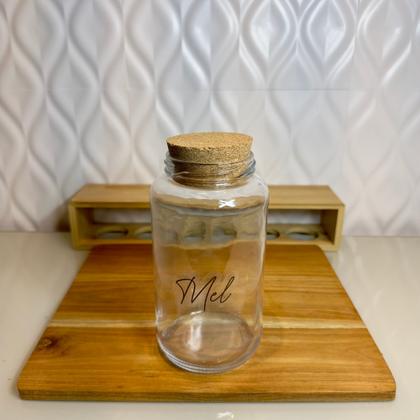 Imagem de Kit Cantinho do Café - 3 Potes de Vidro com Tampa de Cortiça + Adesivos- Armazenamento - Cozinha