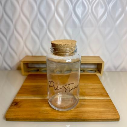 Imagem de Kit Cantinho do Café - 3 Potes de Vidro com Tampa de Cortiça + Adesivos- Armazenamento - Cozinha