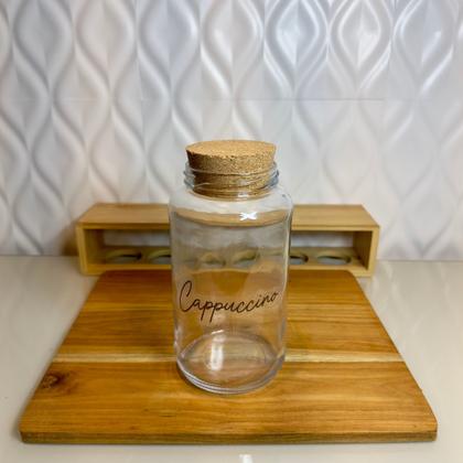 Imagem de Kit Cantinho do Café - 3 Potes de Vidro com Tampa de Cortiça + Adesivos- Armazenamento - Cozinha