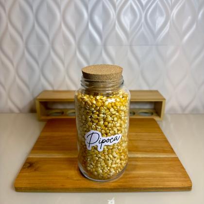 Imagem de Kit Cantinho do Café - 3 Potes de Vidro com Tampa de Cortiça + Adesivos- Armazenamento - Cozinha