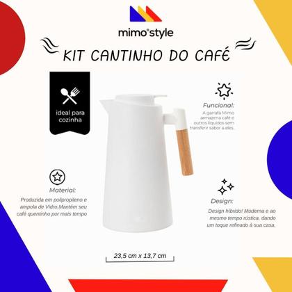 Imagem de Kit Cantinho Do Café Garrafa Térmica Prensa E Xícaras