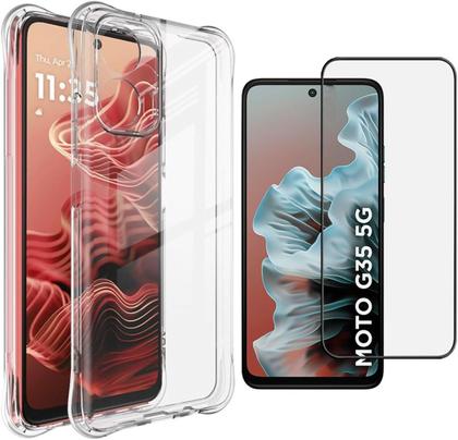 Imagem de Kit Capa Anti Impacto e Película Protetora 5D Ceramica para Motorola G35 G55