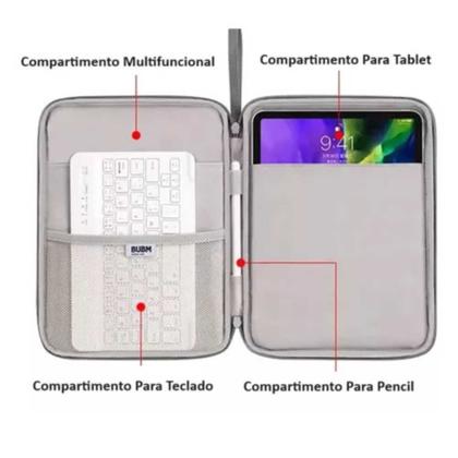 Imagem de Kit Capa Bolsa Para Tablets Até 11 Polegadas Com Teclado E Mouse