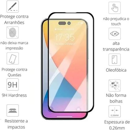 Imagem de Kit Capa Capinha, Película de Vidro Premium 3D e Proteção da Lente da Câmera Para iPhone 14 Plus (6.7)