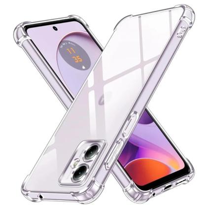 Imagem de Kit Capa Capinha Transparente Anti Shock + Película 3D de Vidro Para Motorola Moto G64