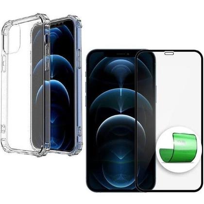 Imagem de Kit Capa Capinha Transparente + Película de Cerâmica Fosca para Iphone 12