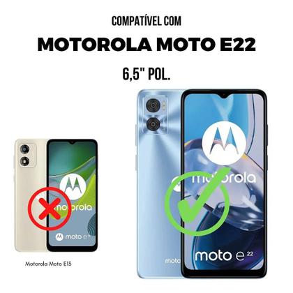 Imagem de Kit Capa case capinha Silicon Veloz e Película Hydrogel HD para Motorola Moto E22 - Gshield