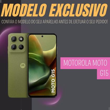 Imagem de Kit Capa Case Compatível Capinha Para Motorola Moto G15 Anti Impacto Reforçada Silicone Transparente Flexível e Pelicula De Vidro Temperado 3D 9H