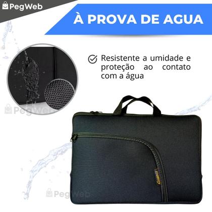 Imagem de Kit Capa Case Pasta Notebook 15.6" 14.1" 17.3" com Alça Compatível Todas Marcas + Mouse cabo USB Led