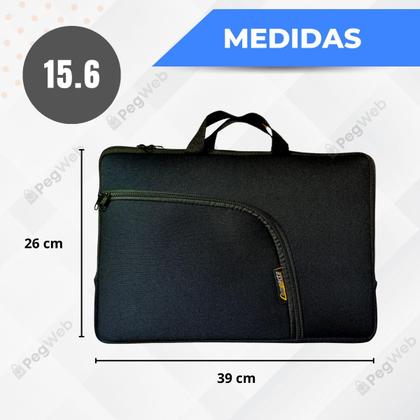 Imagem de Kit Capa Case Pasta Notebook 15.6" 14.1" 17.3" com Alça Compatível Todas Marcas + Mouse cabo USB Led